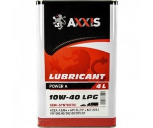Олива моторна Axxis LPG Power A 10W-40 4л  Ланос / Сенс Олива моторна Axxis LPG Power A 10W-40 4л  Ланос / Сенс